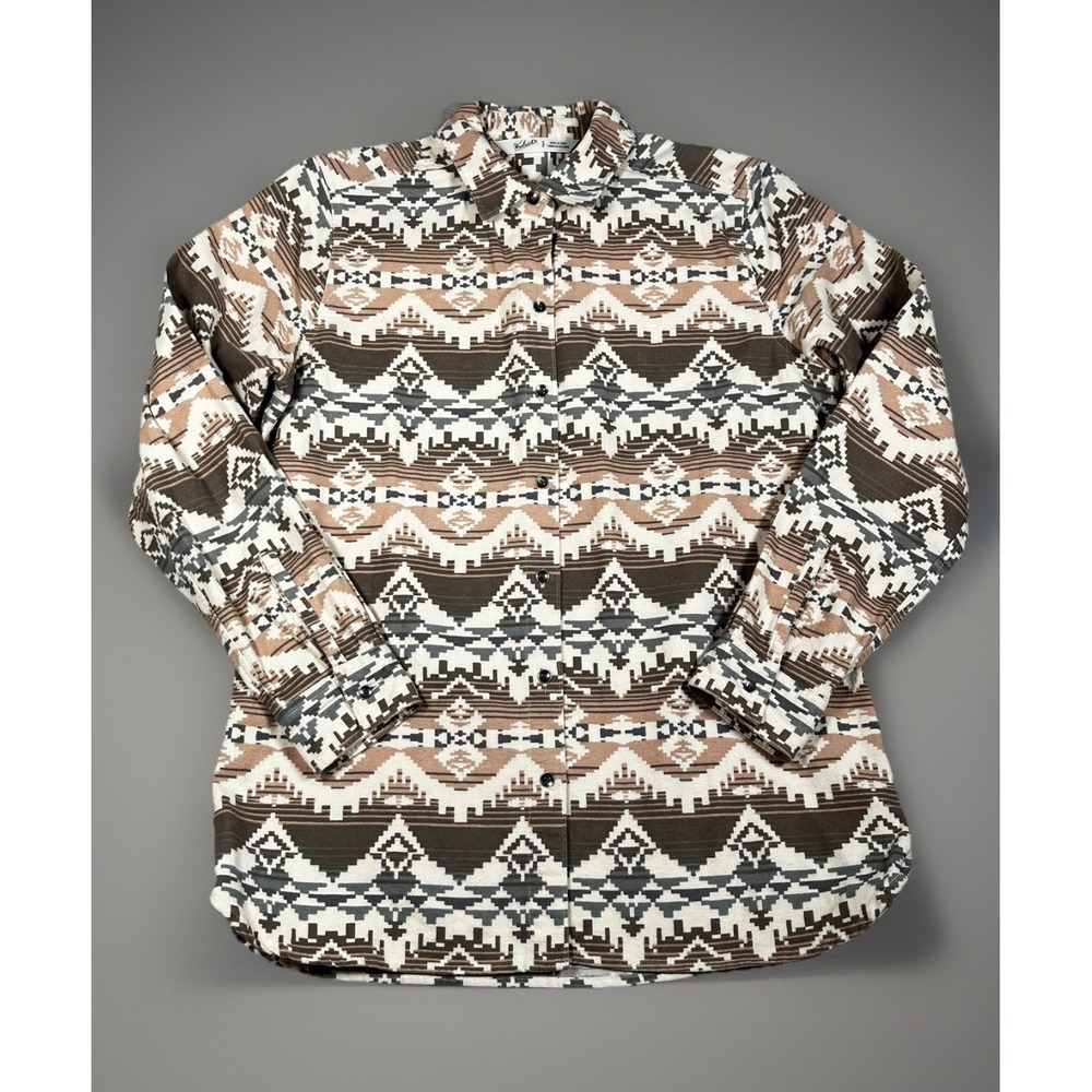 Woolrich Aztec Print Shirt Women Small Southwestern Long Sleeve Button-EUC‎